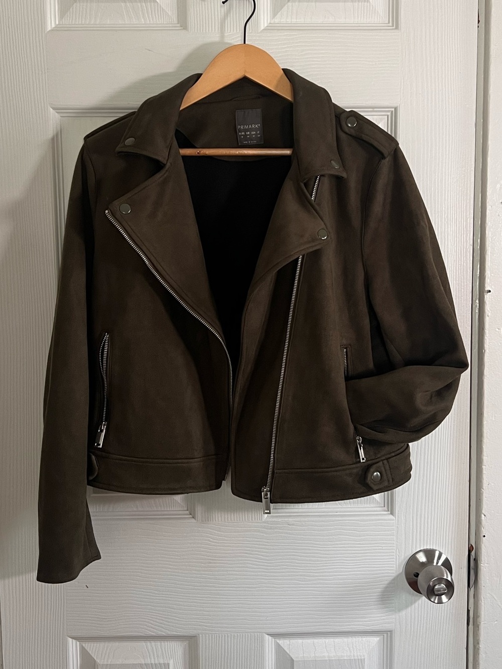 Women’s Faux Suede Jacket | Olive Green | Size 14 | Primark